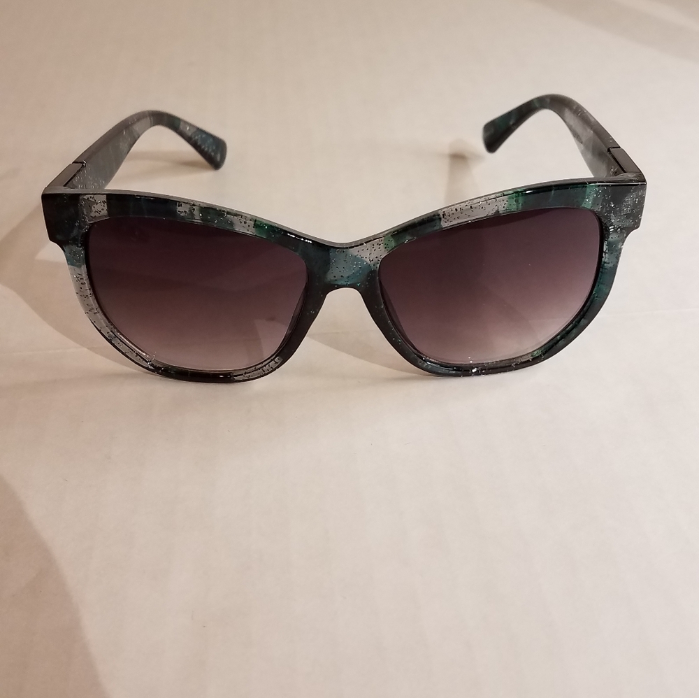 Green clear glitter sunglasses spk3